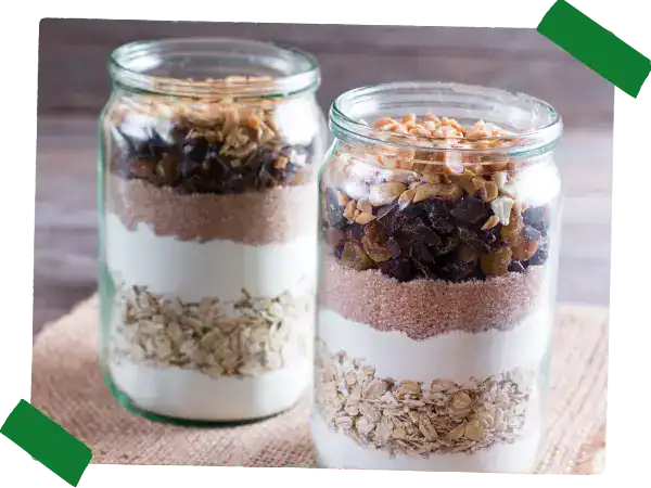 Cookie ingredients in a jar