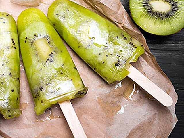 Coconut Water & Kiwi Popsicles