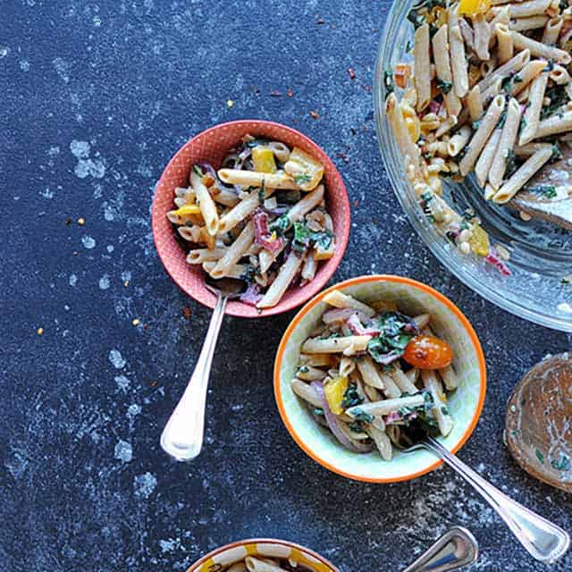 Power Pasta Salad with Rainbow-Chard