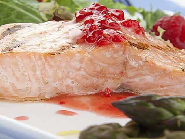 Salmon with Raspberry Glaze