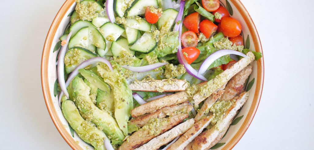 Chick'n Pesto Salad Overhead