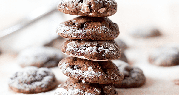 stack of sweet beet chocolate crinkles