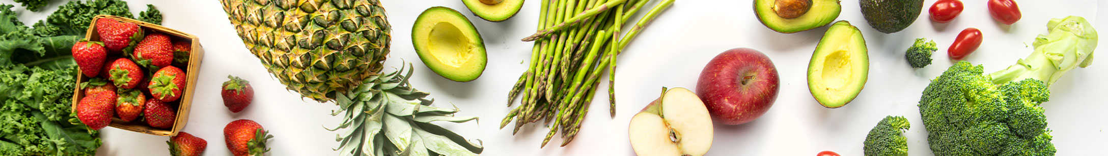 a variety of fruits & vegetables on a tabletop