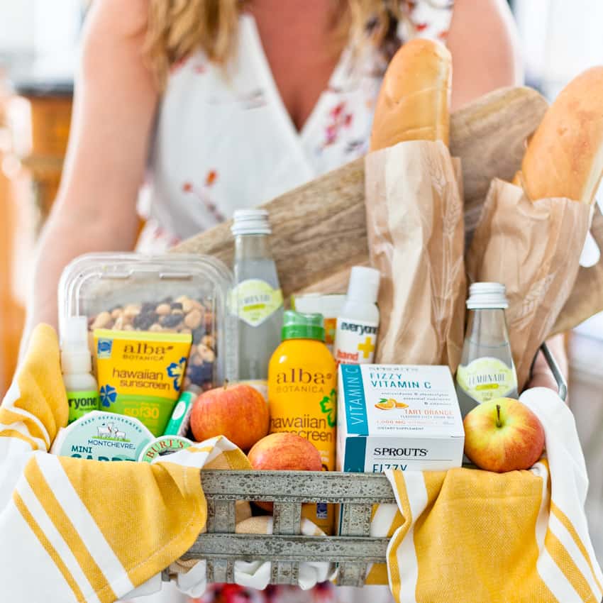 Woman Holding Mother's Day Picnic Basket edit