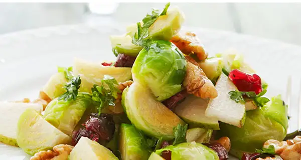 Brussels sprouts salad on a plate