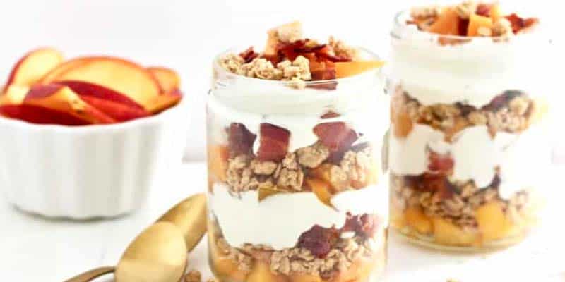 peach parfaits in glasses