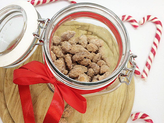 Holiday Roasted Almonds in a Jar