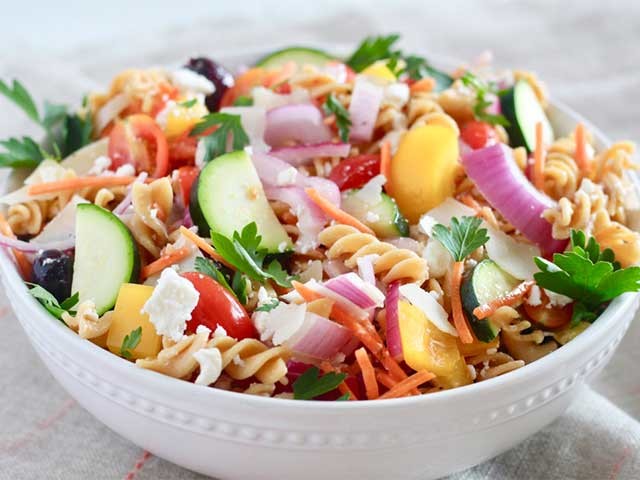 Gluten-Free Pasta and vegetable salad