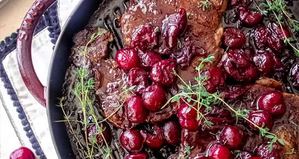 100% Grass-fed Angus Ribeye Steak with Cherry Bordelaise Sauce