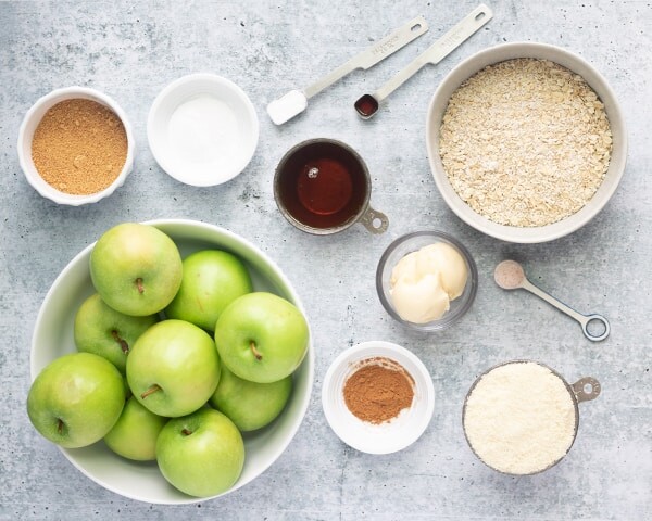 Baking ingredients and apples