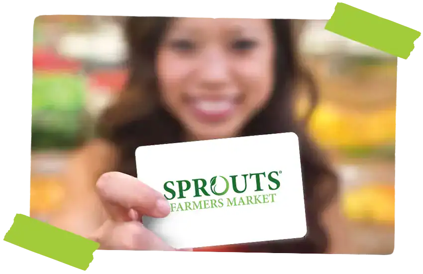 woman holding gift card