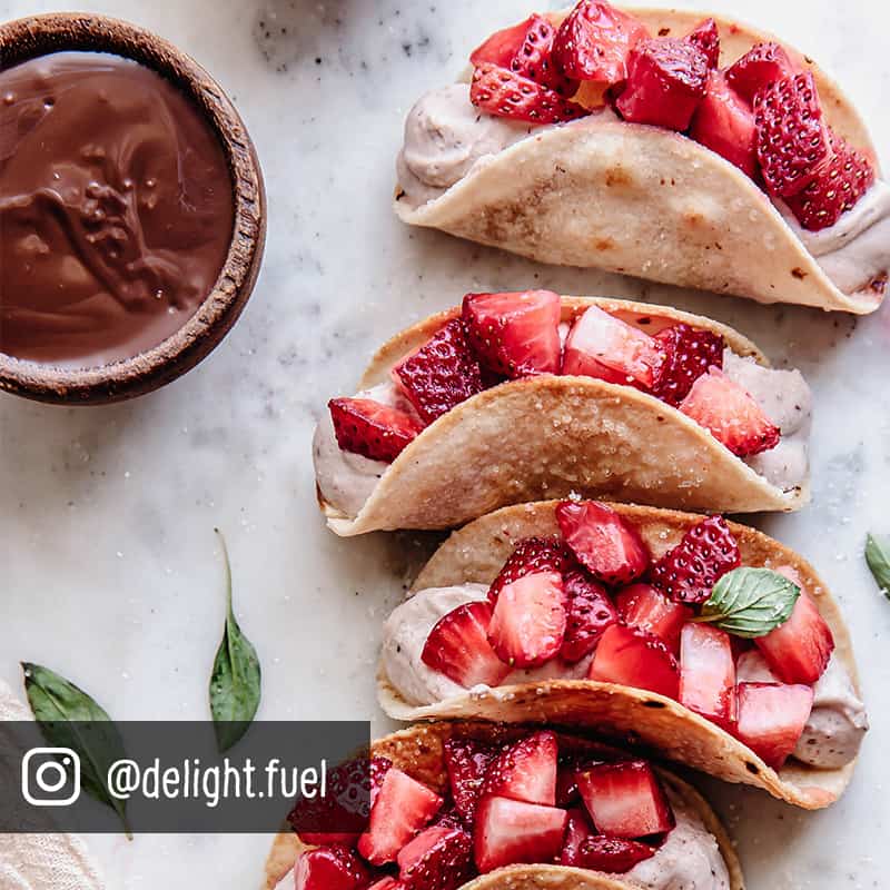 strawberry chocolate tacos