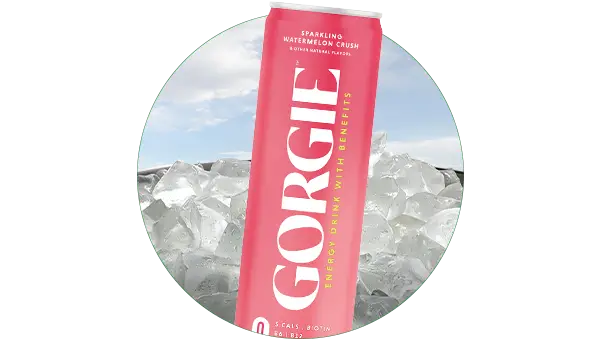 Gorgie watermelon crush flavor in a bucket of ice