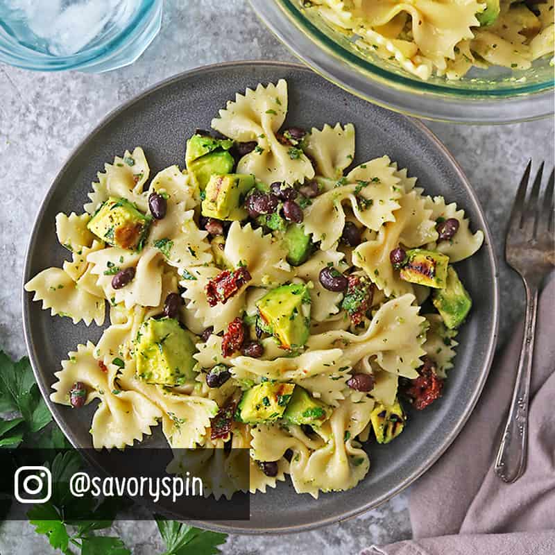 Grilled Avocado Sundried Tomato Pasta
