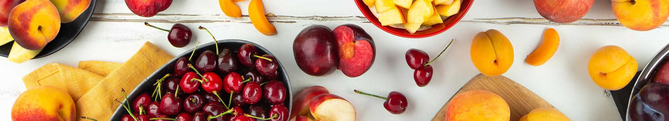 stone fruits on a tabletop