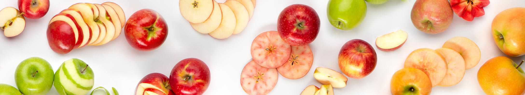 variety of apples on a tabletop