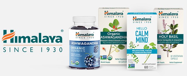 Himalaya logo next to products