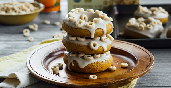 pumpkin cider donuts on a plate