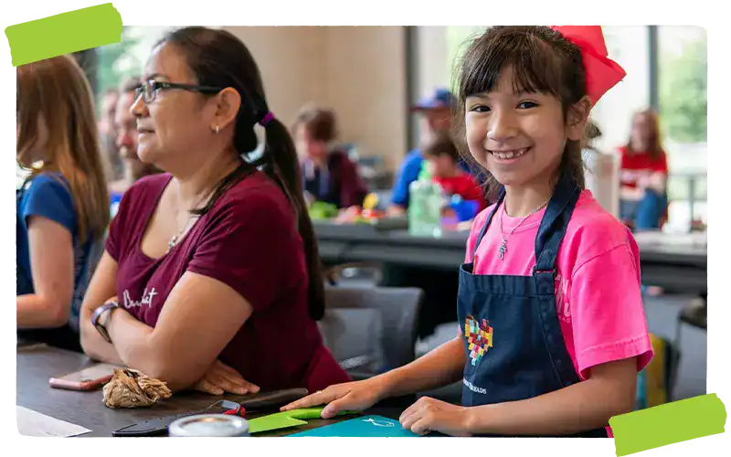 Girl learning to cook