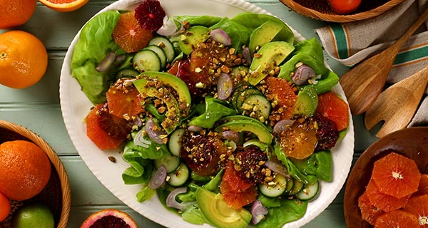 winter citrus salad on a plate