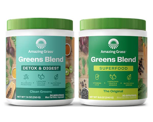 Amazing Grass greens blend and organic super greens powders