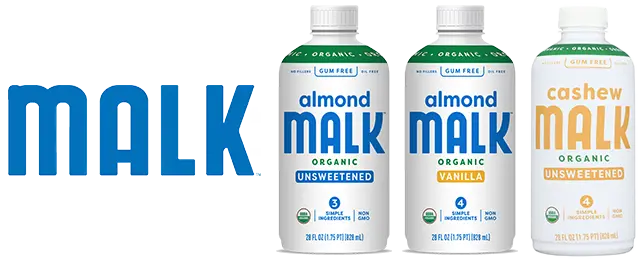 Malk logo next to product variety