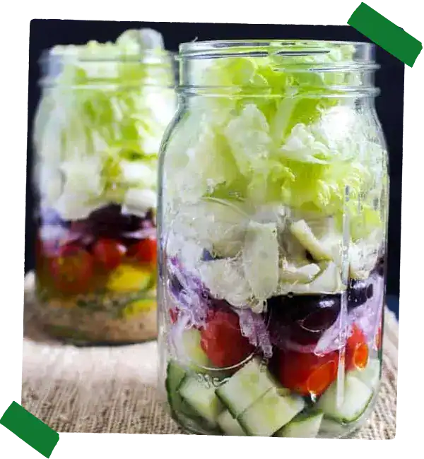 Greek Salad in a Mason Jar