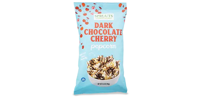 Bag of Sprouts Dark Chocolate Cherry popcorn