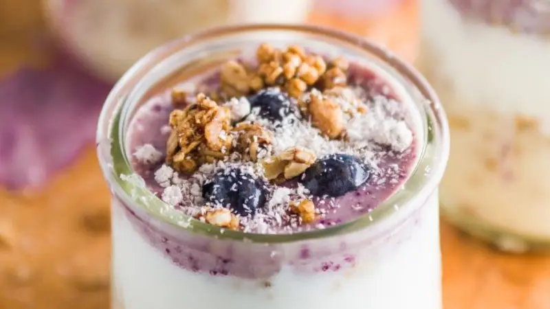 Yogurt parfait in a glass