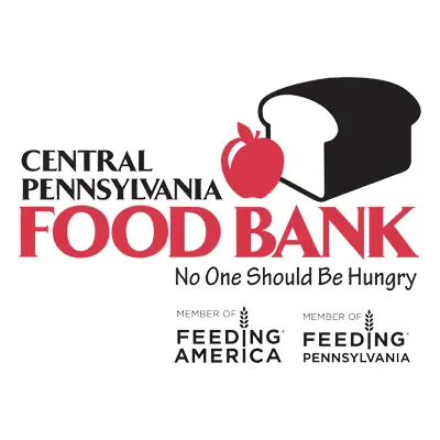 Central Pennsylvania Food Bank logo. No one should be hungry. Member of Feeding America and Feeding Pennsylvania