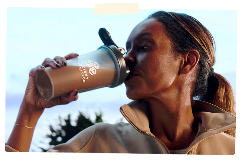 Woman drinking protein shake