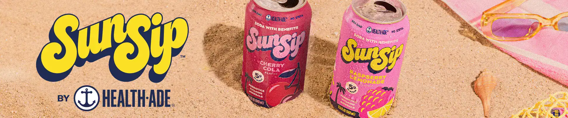 SunSip by Health-Ade logo next to product variety