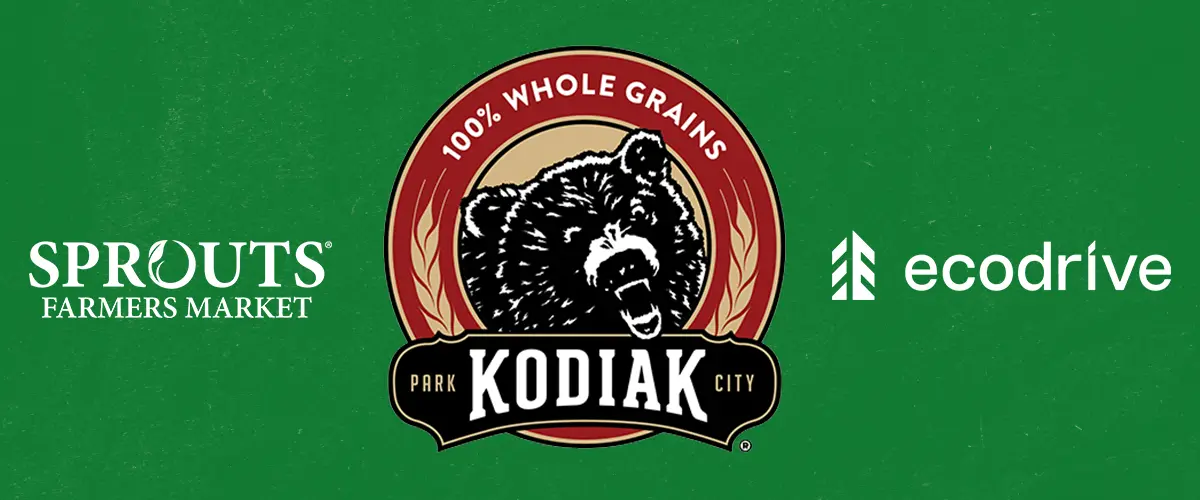 Sprouts Farmers Market logo, Kodiak Cakes logo, and eco drive logo