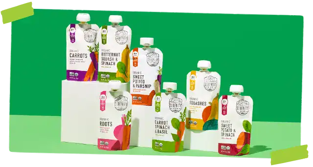 Veggie baby food pouches