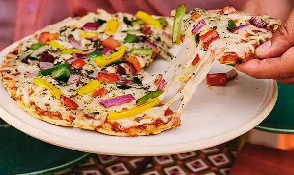 Diaya dairy-free pizza on a plate
