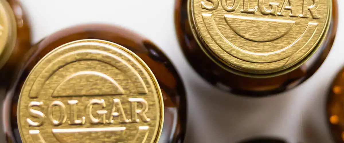 Solgar logo on the tops of bottles