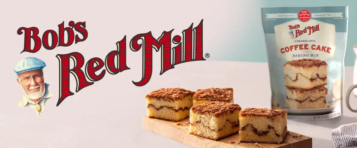 Bob's Red Mill logo next to baking mix