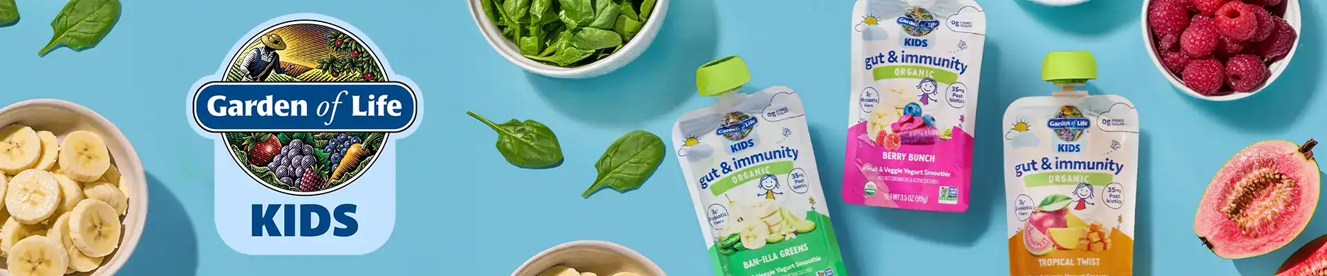 Garden Of Life Kids logo next to products