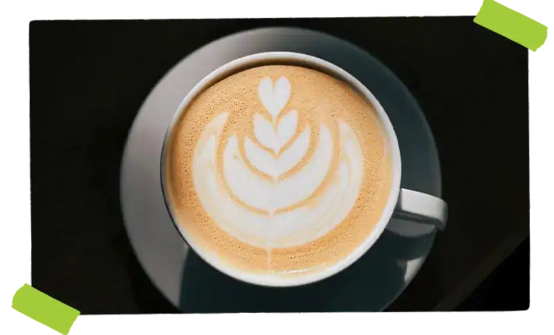 Latte in a mug
